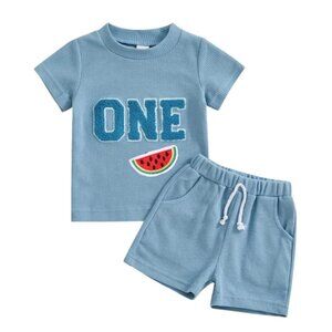 Watermelon First Birthday Outfit Clothes Shirt Shorts One in a melon Clothes